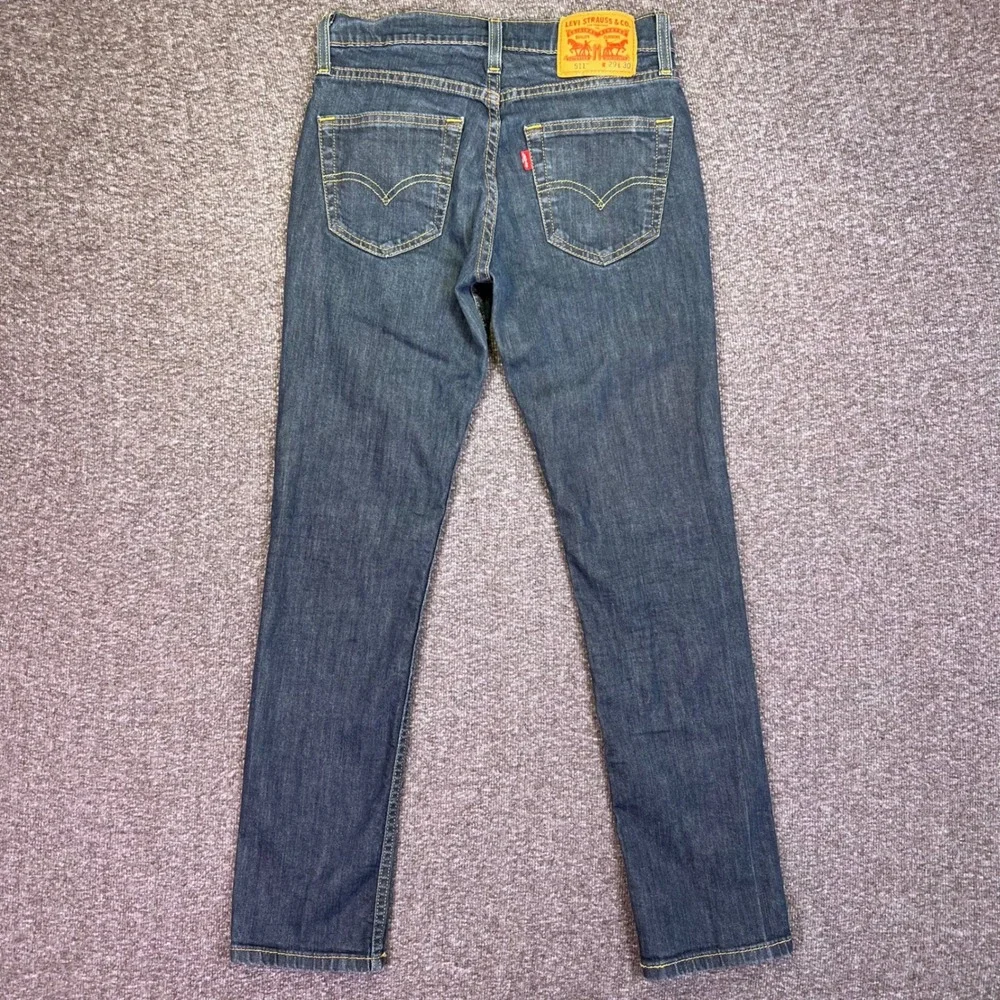 Levis 511 Jeans Men 28x28 Dull Wash Slim Casual Grunge Lightweight Stretch Denim
